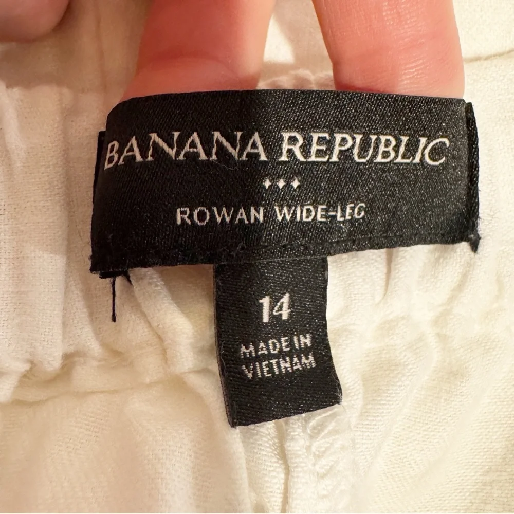 Banana‎ Republic | Rowan Wide-Leg Tie-Waist Linen Blend Crop Pant in White